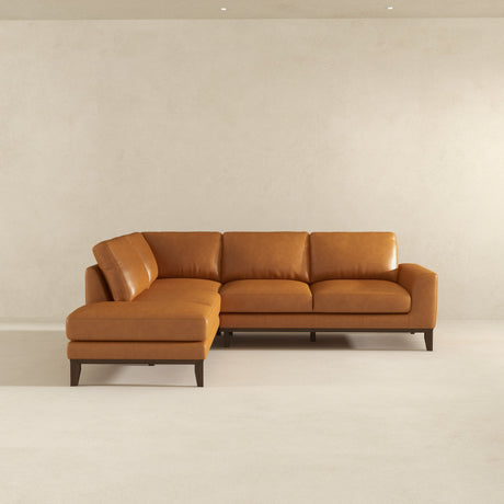 London Cognac Leather Left Facing Sectional from Ashcroft Furniture - Luna Furniture