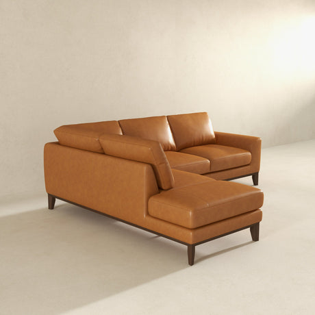 London Cognac Leather Left Facing Sectional from Ashcroft Furniture - Luna Furniture