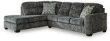 Lonoke Gunmetal 2-Piece Sectional with Ottoman from Ashley - Luna Furniture
