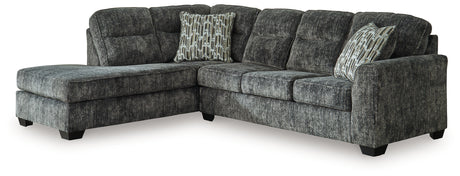 Lonoke Gunmetal 2-Piece Sectional with Ottoman from Ashley - Luna Furniture