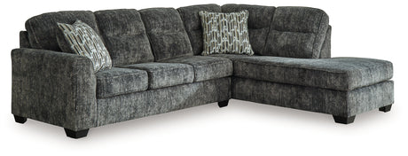 Lonoke Gunmetal 2-Piece Sectional with Ottoman from Ashley - Luna Furniture