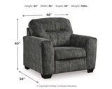 Lonoke Gunmetal 2 Loveseats and Chair from Ashley - Luna Furniture