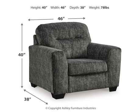 Lonoke Gunmetal 2 Loveseats and Chair from Ashley - Luna Furniture