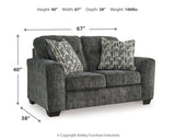Lonoke Gunmetal 2 Loveseats and Chair from Ashley - Luna Furniture