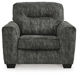 Lonoke Gunmetal 2 Loveseats, Oversized Chair and Ottoman from Ashley - Luna Furniture