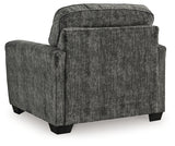 Lonoke Gunmetal 2 Loveseats, Oversized Chair and Ottoman from Ashley - Luna Furniture