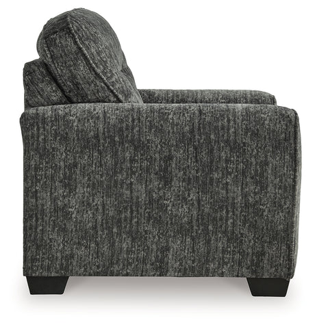 Lonoke Gunmetal 2-Piece Sectional, Oversized Chair and Ottoman from Ashley - Luna Furniture