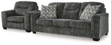 Lonoke Gunmetal Sofa and Oversized Chair from Ashley - Luna Furniture