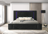 Lorenzo Black LED King Storage Platform Bed from Happy Homes - Luna Furniture