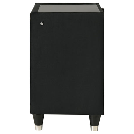Lorient Black 2-Drawer LED Nightstand with USB from Coaster - Luna Furniture