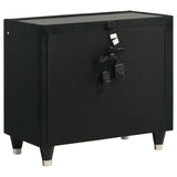 Lorient Black 2-Drawer LED Nightstand with USB from Coaster - Luna Furniture