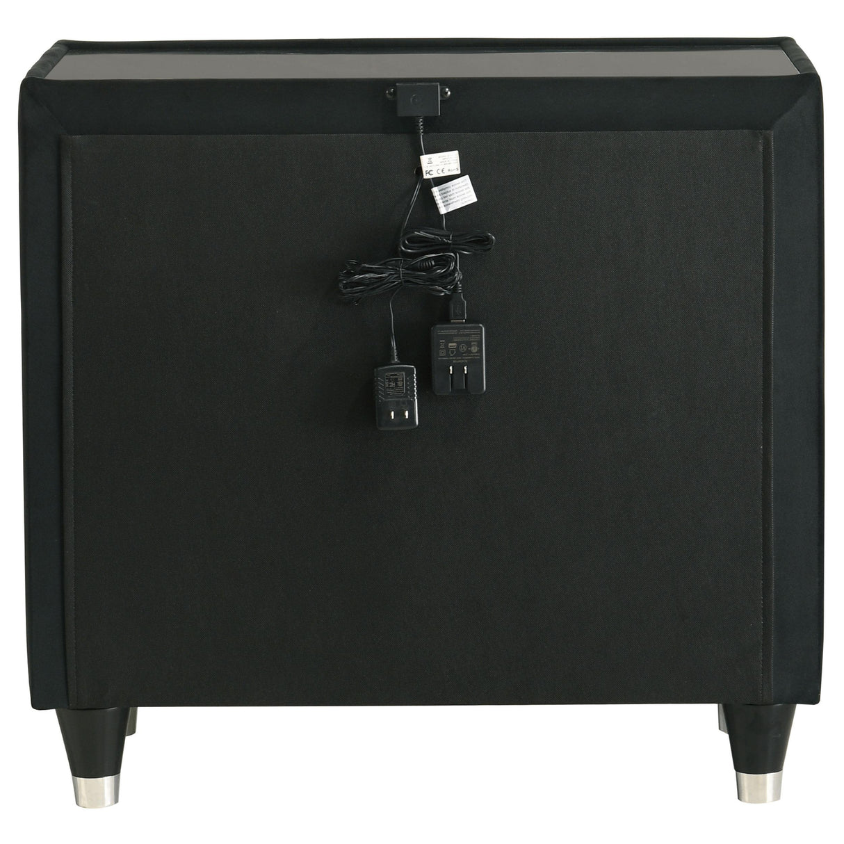 Lorient Black 2-Drawer LED Nightstand with USB from Coaster - Luna Furniture
