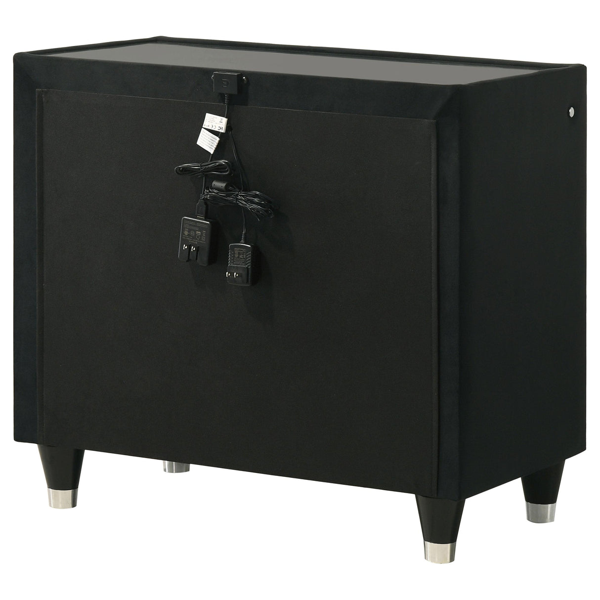 Lorient Black 2-Drawer LED Nightstand with USB from Coaster - Luna Furniture