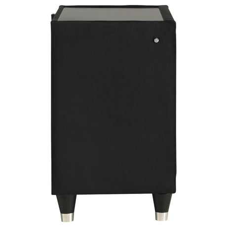 Lorient Black 2-Drawer LED Nightstand with USB from Coaster - Luna Furniture