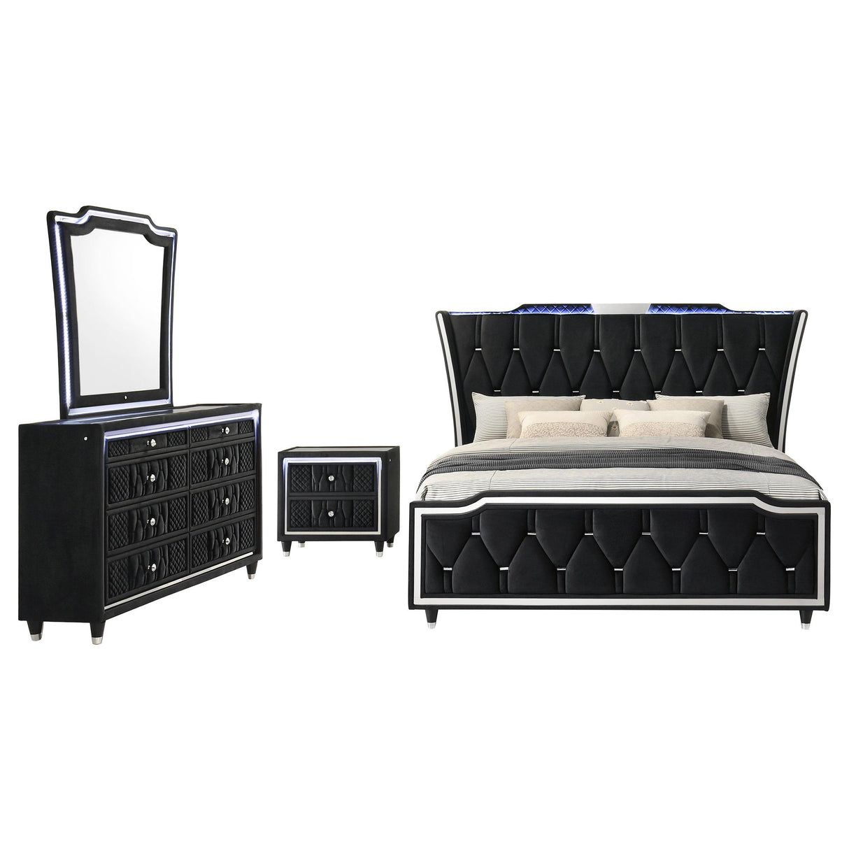 Lorient Black 4-Piece Queen Bedroom Set from Coaster - Luna Furniture