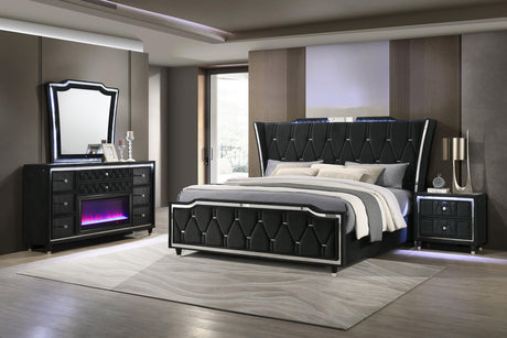 Lorient Black 4-Piece Queen Bedroom Set from Coaster - Luna Furniture