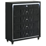 Lorient Black 5-Drawer LED Chest from Coaster - Luna Furniture