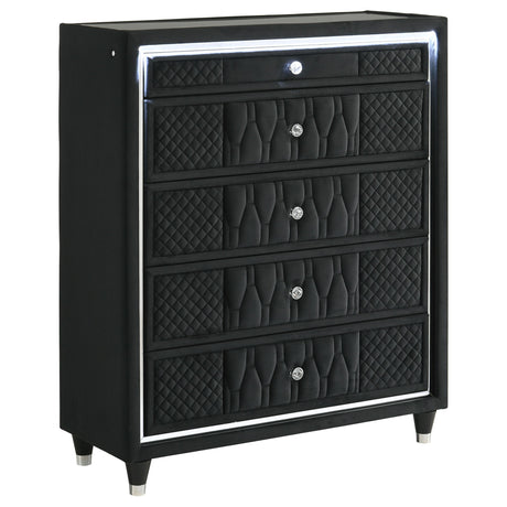 Lorient Black 5-Drawer LED Chest from Coaster - Luna Furniture