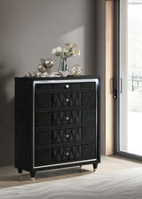 Lorient Black 5-Drawer LED Chest from Coaster - Luna Furniture