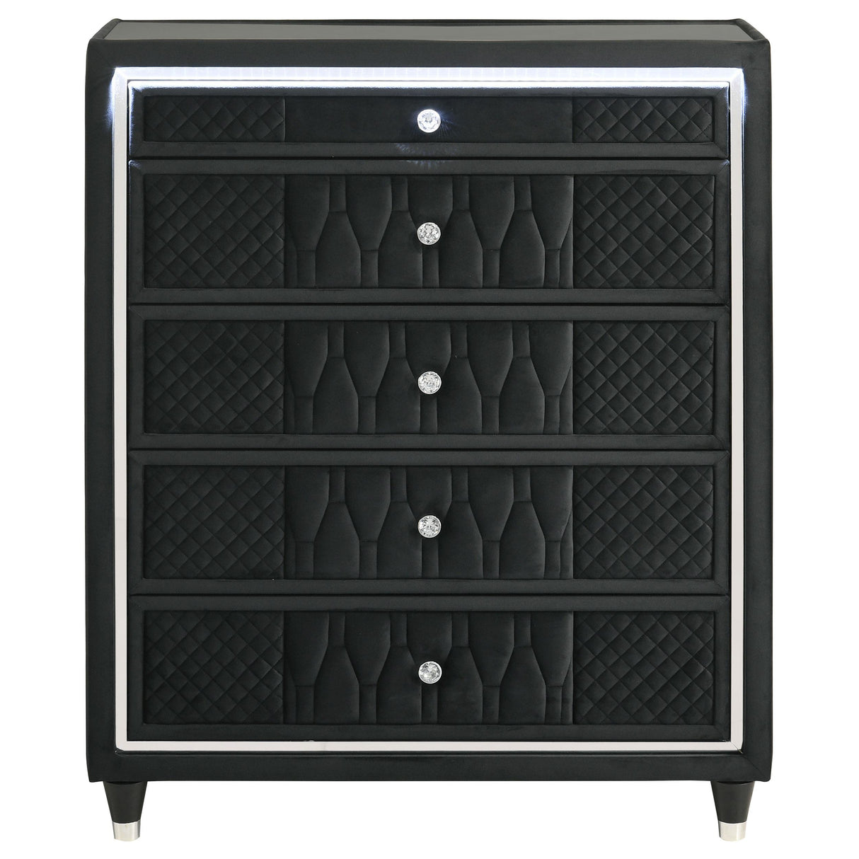 Lorient Black 5-Drawer LED Chest from Coaster - Luna Furniture