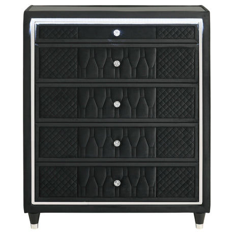Lorient Black 5-Drawer LED Chest from Coaster - Luna Furniture