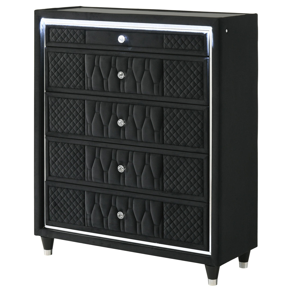 Lorient Black 5-Drawer LED Chest from Coaster - Luna Furniture