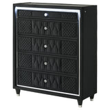 Lorient Black 5-Drawer LED Chest from Coaster - Luna Furniture