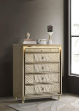 Lorient Ivory and Camel 5-Drawer LED Chest from Coaster - Luna Furniture