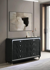 Lorient Black 8-Drawer LED Bedroom Dresser from Coaster - Luna Furniture