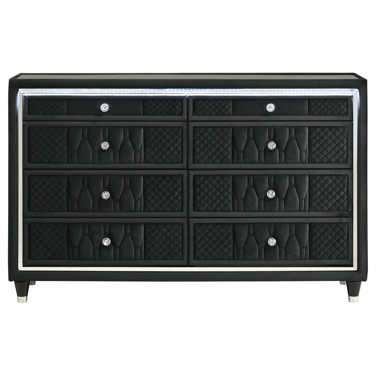 Lorient Black 8-Drawer LED Bedroom Dresser from Coaster - Luna Furniture