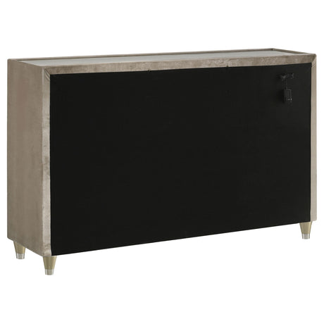Lorient Ivory and Camel 8-Drawer LED Bedroom Dresser from Coaster - Luna Furniture