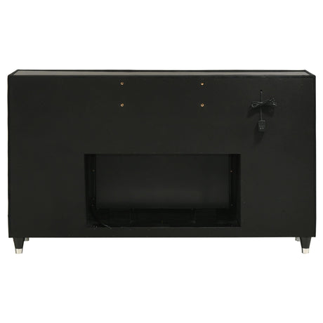Lorient Black 8-Drawer LED Bedroom Flame Box Dresser from Coaster - Luna Furniture