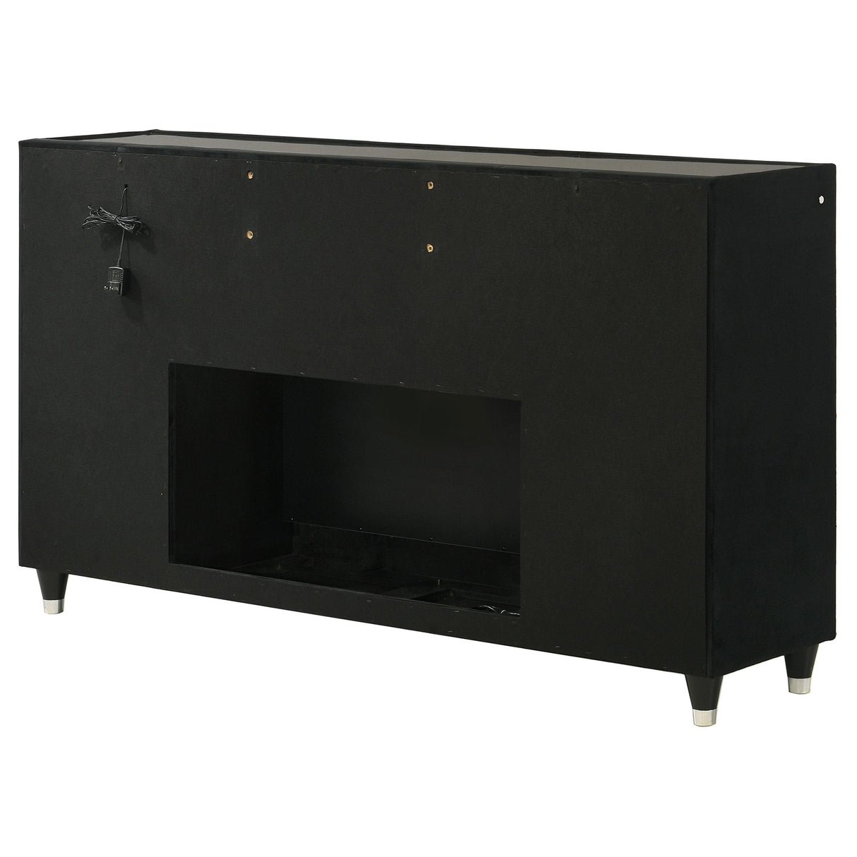 Lorient Black 8-Drawer LED Bedroom Flame Box Dresser from Coaster - Luna Furniture