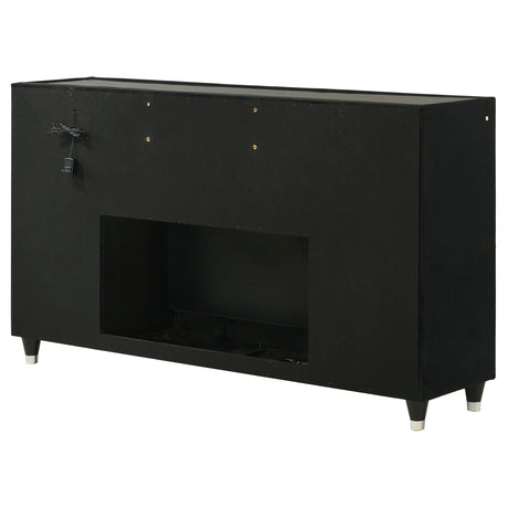 Lorient Black 8-Drawer LED Bedroom Flame Box Dresser from Coaster - Luna Furniture