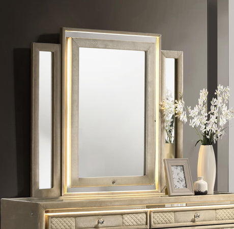 Lorient Ivory and Camel LED Dresser Mirror from Coaster - Luna Furniture