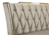 Lorient Ivory and Camel Queen LED Upholstered Wingback Bed from Coaster - Luna Furniture