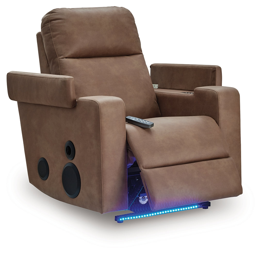 Lorrenton Caramel Power Glider Recliner with Audio System from Ashley - Luna Furniture