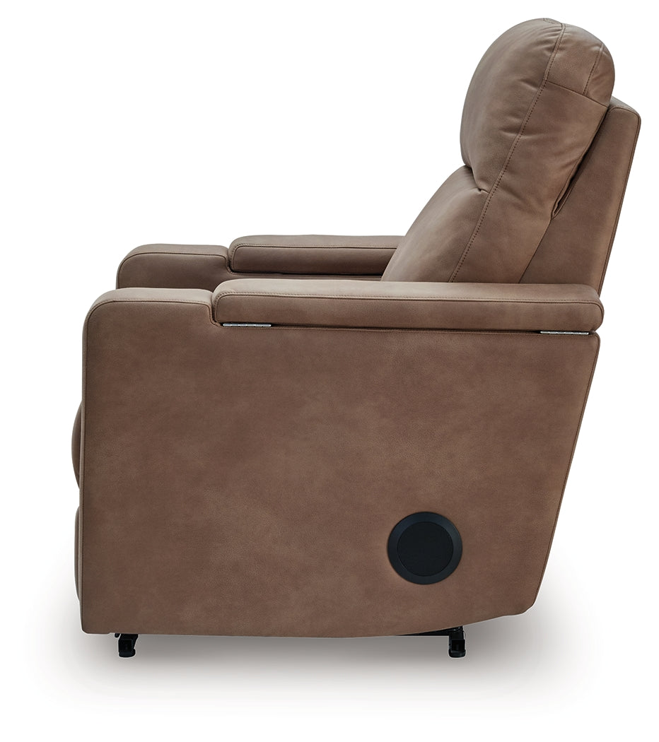 Lorrenton Caramel Power Glider Recliner with Audio System from Ashley - Luna Furniture
