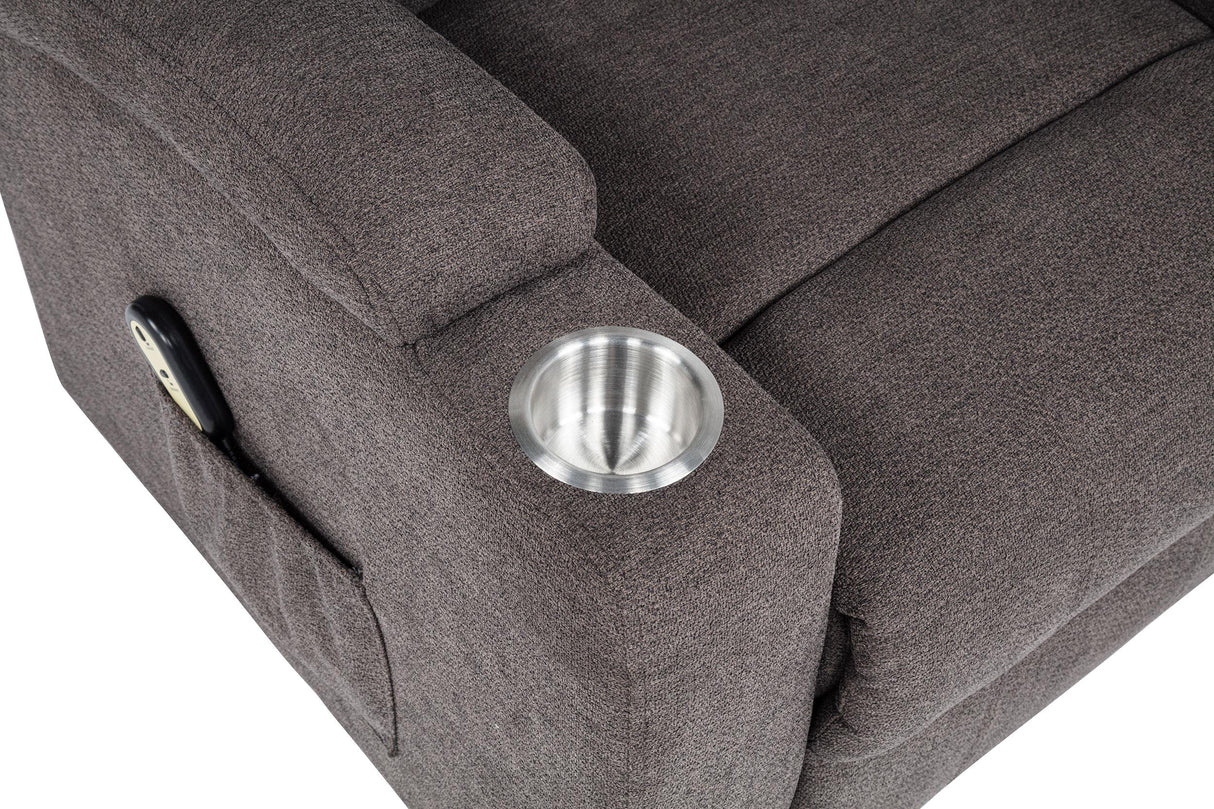 Louie Brown Chenille Upholstered Power Lift Massage Chair from Coaster - Luna Furniture