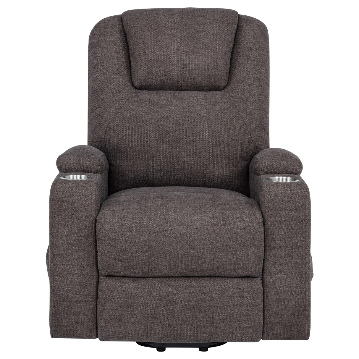 Louie Brown Chenille Upholstered Power Lift Massage Chair from Coaster - Luna Furniture