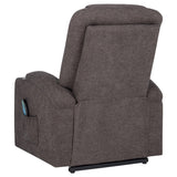 Louie Brown Chenille Upholstered Power Lift Massage Chair from Coaster - Luna Furniture