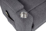Louie Gray Chenille Upholstered Power Lift Massage Chair from Coaster - Luna Furniture
