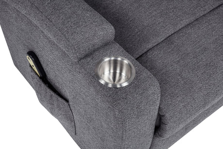 Louie Gray Chenille Upholstered Power Lift Massage Chair from Coaster - Luna Furniture