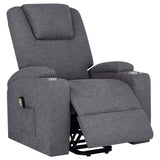 Louie Gray Chenille Upholstered Power Lift Massage Chair from Coaster - Luna Furniture