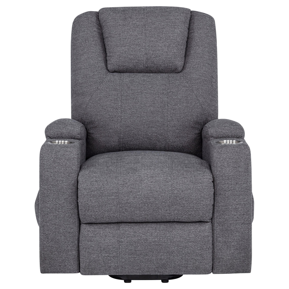 Louie Gray Chenille Upholstered Power Lift Massage Chair from Coaster - Luna Furniture