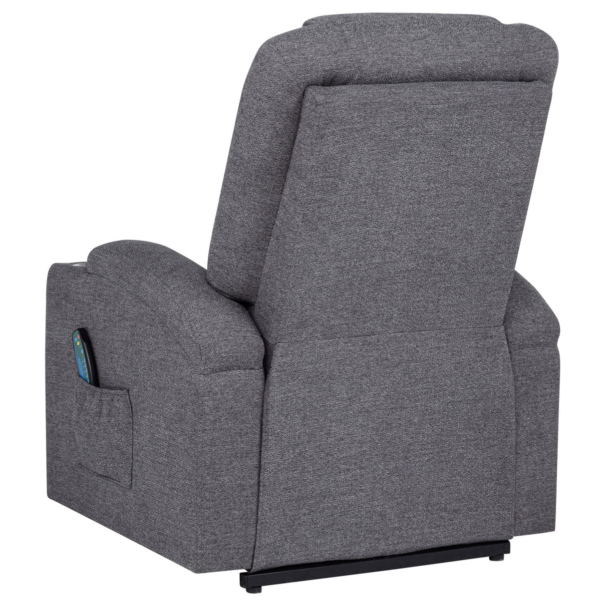 Louie Gray Chenille Upholstered Power Lift Massage Chair from Coaster - Luna Furniture