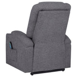 Louie Gray Chenille Upholstered Power Lift Massage Chair from Coaster - Luna Furniture