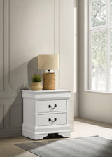 Louis Philippe White 2-Drawer Nightstand from Coaster - Luna Furniture