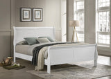 Louis Philippe White 47-inch Queen Sleigh Panel Bed from Coaster - Luna Furniture