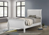 Louis Philippe White 47-inch Twin Sleigh Panel Bed from Coaster - Luna Furniture